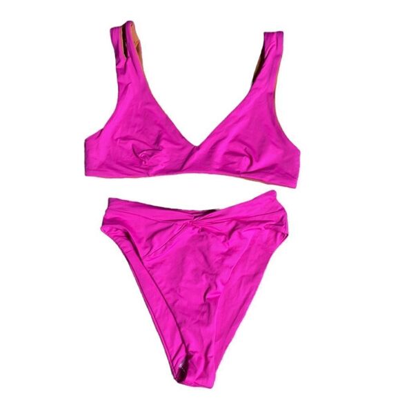 L space Nancy lee bikini bottom new bougainvillea + top not new - Picture 1 of 10